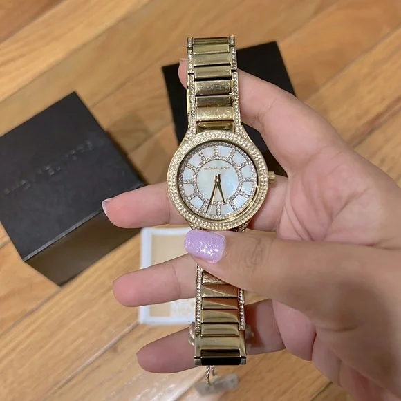 Michael Kors designer brand authentic luxe gold tone watch original packaging🎁